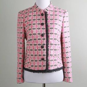 J. Crew Pink and Black Tweed Jacket